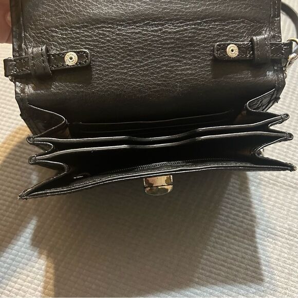 BRIGHTON CROC WALLET CROSSBODY BLACK - Picture 11 of 16